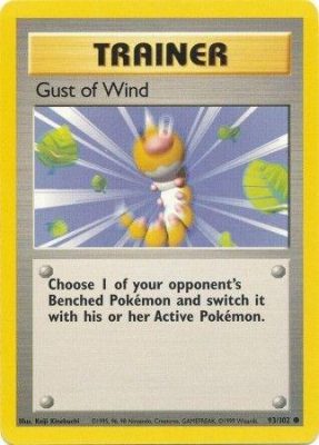 Trainer: Gust of Wind 93/102 - Pokemon Base Set (MP)
