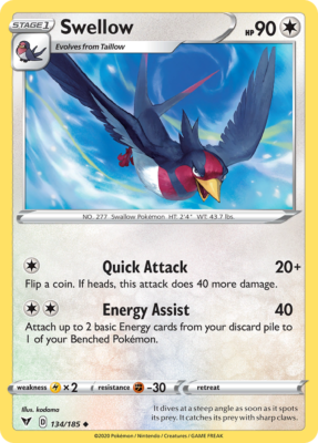 Swellow 134/185 - Pokemon Vivid Voltage